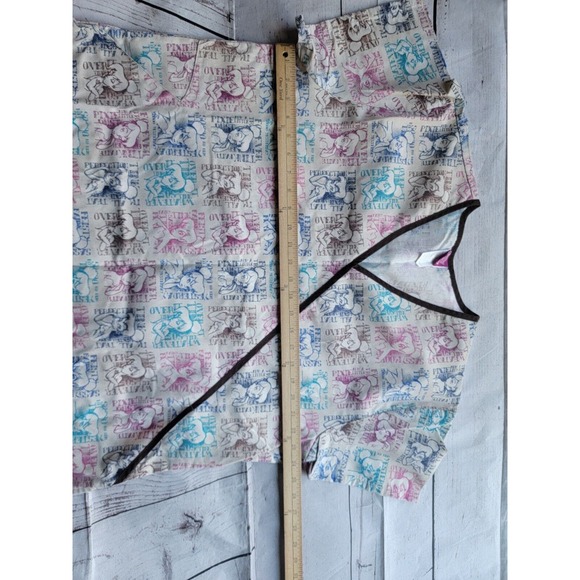 Disney Tinkerbell Fairy Sz XLarge Scrub Shirt Feisty Sassy Tink Nurse Tech Vet - Picture 8 of 10